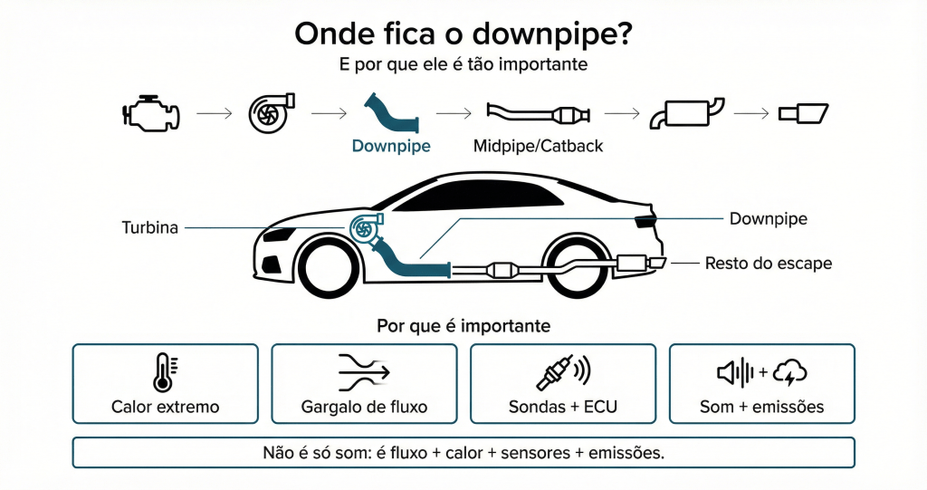 onde fica o downpipe