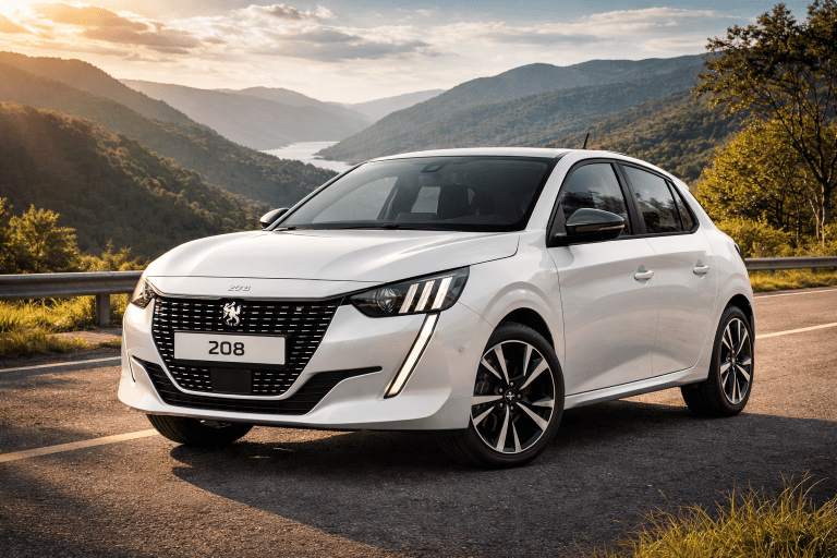 Peugeot 208 na estrada montanhosa