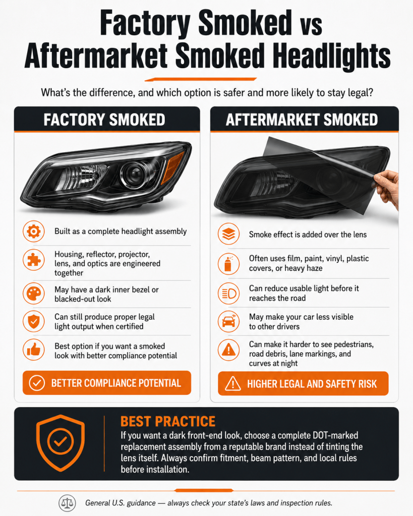 Factory Smoked vs Aftermarket Smoked Headlights